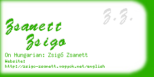 zsanett zsigo business card
